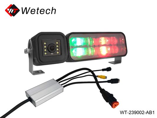 Hệ thống phát hiện va chạm và cảnh báo vùng nguy hiểm bằng AI cho xe nâng, đèn màu đỏ và xanh, điểm mù, cảnh báo khoảng cách
